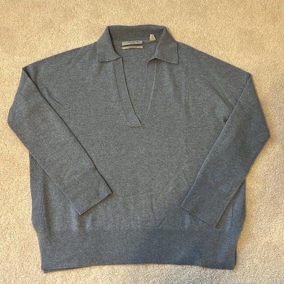 AllSaints Ollar cashmere polo sweater - Picture 2 of 9